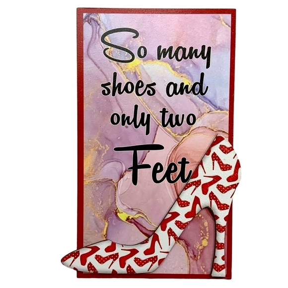 Sign Plaque Wall Decor High Heel Novelty Decor Gift for Shoe Lovers 7 X 12 in - Picture 9 of 9